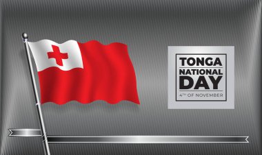 Tonga Bayrak Ulusal Günü, Vektör Şablon Tasarımı Banner