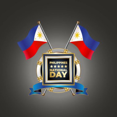 Gümüş Çember üzerinde garadasi renklerine sahip küçük Filipinler bayrağı