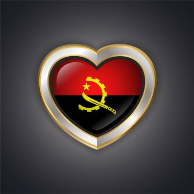 Çerçeve kalp şekilli Angola bayrağı
