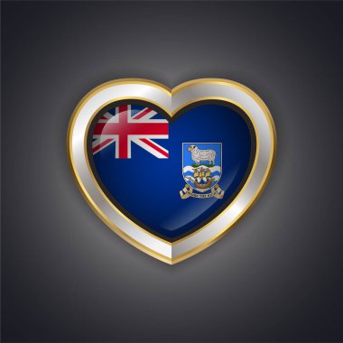 Çerçeve kalp şeklinde Falkland Adaları bayrağı