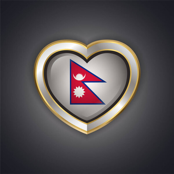 Frame heart shaped Illustration of Nepal flag