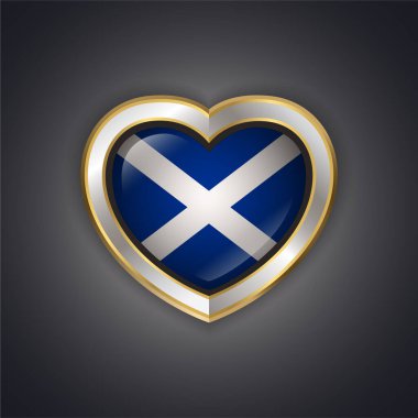 Çerçeve kalp şekilli İskoçya bayrağı
