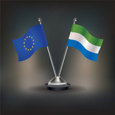 Avrupa Birliği ve Sierra Leone bayrak ilişkileri, masaya. Vektör İllüstrasyonu