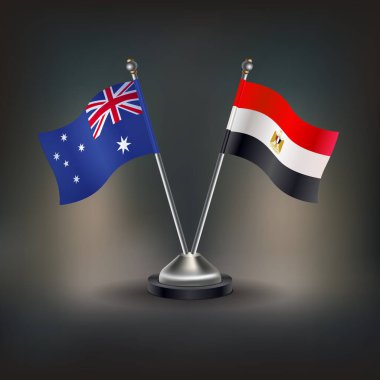 Avustralya ve EGYPT bayrak ilişkileri, masada durun. Vektör İllüstrasyonu