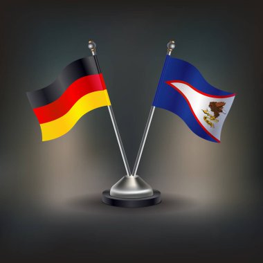 Almanya ve Amerikan Samoa bayrağı, masaya geçin. Vektör İllüstrasyonu