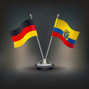 Almanya ve Ekvador bayrağı ilişkisi, masaya geçin. Vektör İllüstrasyonu