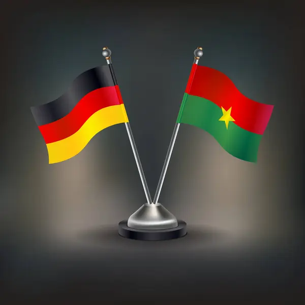 Almanya ve Burkina bayrak ilişkileri, masaya geçin. Vektör İllüstrasyonu