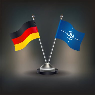 Almanya ve NATO bayrak ilişkileri, masaya geçin. Vektör İllüstrasyonu