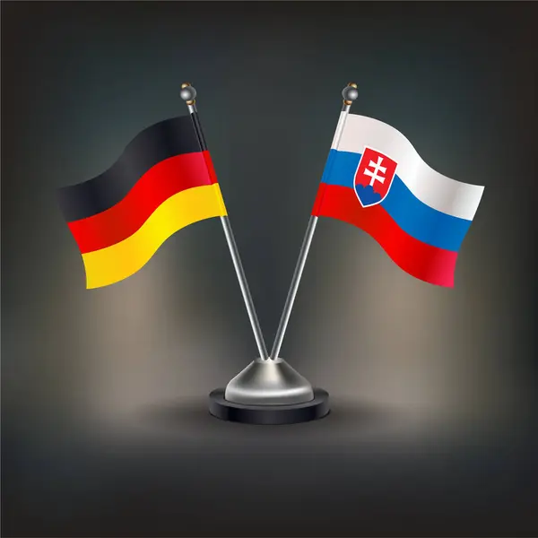 Almanya ve Slovakya bayrak ilişkileri, masaya geçin. Vektör İllüstrasyonu