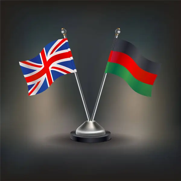 Birleşik Krallık ve Afrika-Amerika bayrağı ilişkisi, masada dursun. Vektör İllüstrasyonu