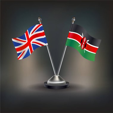 Birleşik Krallık ve Kenya bayrak ilişkileri, masada kalın. Vektör İllüstrasyonu