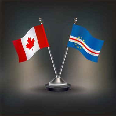 Kanada ve Cape Verde bayrak ilişkileri, masanın üzerinde durun. Vektör İllüstrasyonu