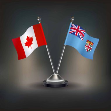 Kanada ve Fiji bayrak ilişkileri, masaya geçin. Vektör İllüstrasyonu