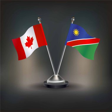 Kanada ve Namibya bayrağı, masaya geçin. Vektör İllüstrasyonu