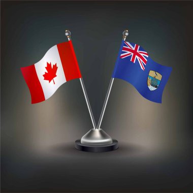 Kanada ve ST Helena bayrak ilişkileri, masanın üzerinde durun. Vektör İllüstrasyonu