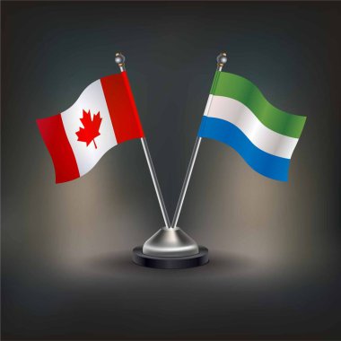 Kanada ve Sierra Leone bayrak ilişkileri, masada durun. Vektör İllüstrasyonu