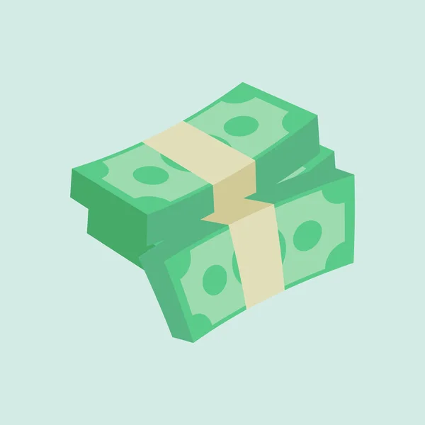 Izometrické Peníze Dolar Hotovosti Ploché Vektorové Ilustrace Ilustrace Dolarových Bankovek — Stockový vektor