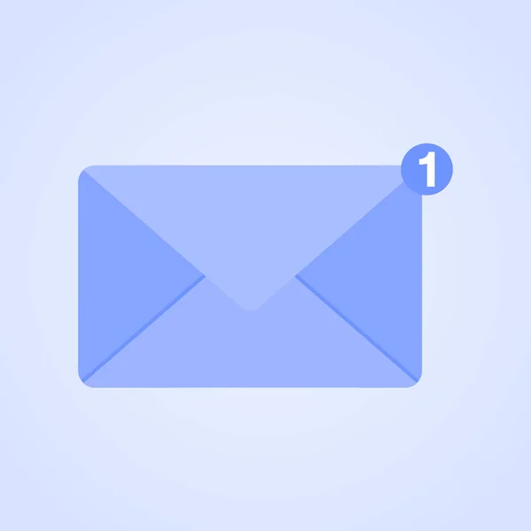 Envelope Mail Com Branco Aberto Isolado Fundo Azul Ilustração Para — Vetor de Stock