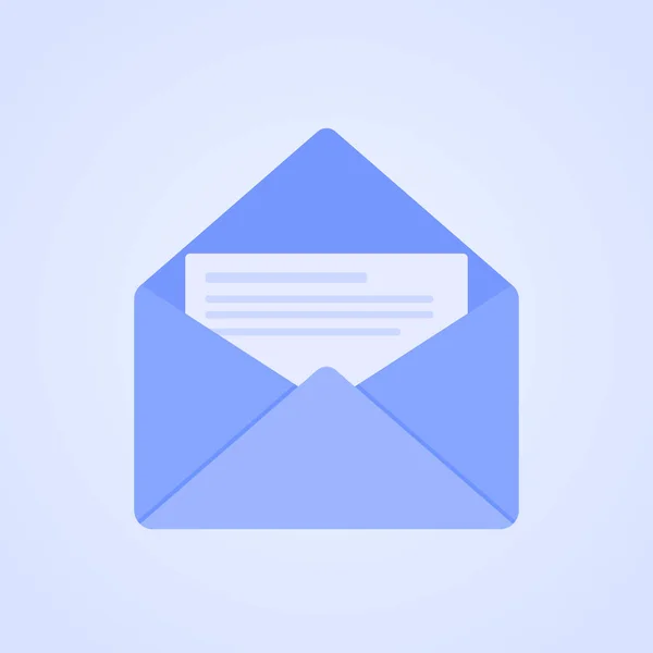 带有空白处的电子邮件信封 被蓝色背景隔离了电子邮件通讯和网络说明 — 图库矢量图片