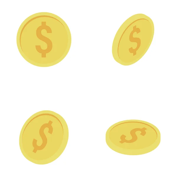 Kreslené Zlaté Mince Hromádky Spousta Peněz Finance Obchodní Zisky Bohatství — Stockový vektor
