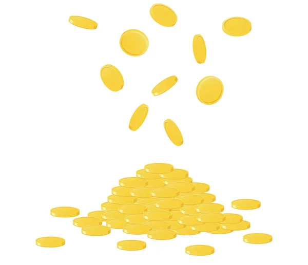 Dibujos Animados Monedas Oro Pilas Lotes Dinero Finanzas Negocios Beneficios — Vector de stock