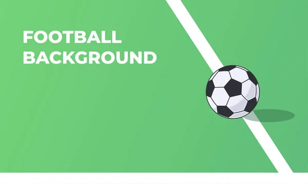 Disegno Pallone Calcio Del Fumetto Erba Verde Isolato Con Sfondo — Vettoriale Stock