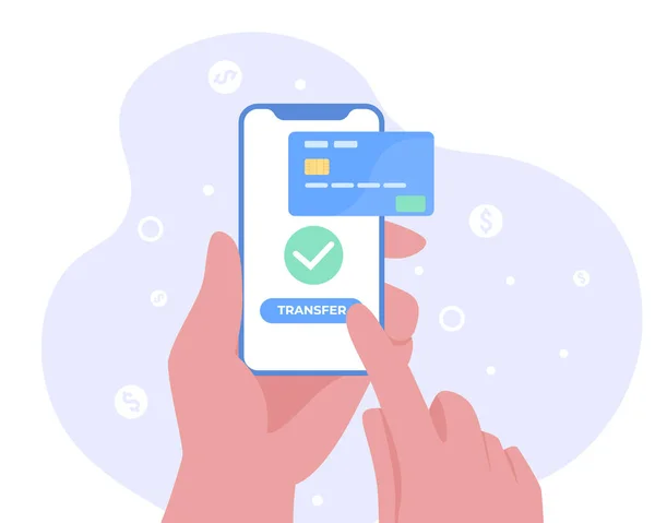 Çevrimiçi Ödeme Dijital Fatura Kavramı Mobil Bankacılık Uygulaması Kredi Kartıyla — Stok Vektör