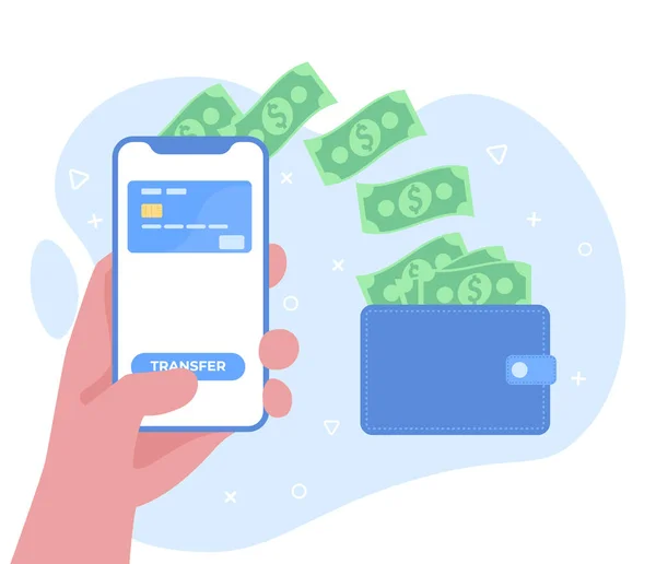 Çevrimiçi Ödeme Dijital Fatura Kavramı Mobil Bankacılık Uygulaması Kredi Kartıyla — Stok Vektör