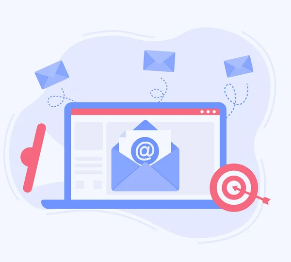 Mail Marketing Illustratie Concept Modern Plat Ontwerp Concept Van Webpagina — Stockvector