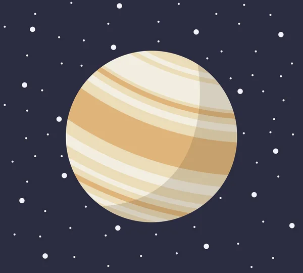 Cartoon Naprendszer Bolygó Lapos Stílusban Vénusz Bolygó Sötét Űrben Csillagvektor — Stock Vector