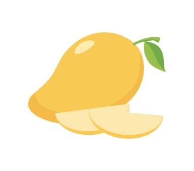 El çizimi mango vektör çizimi sarı arkaplanda izole