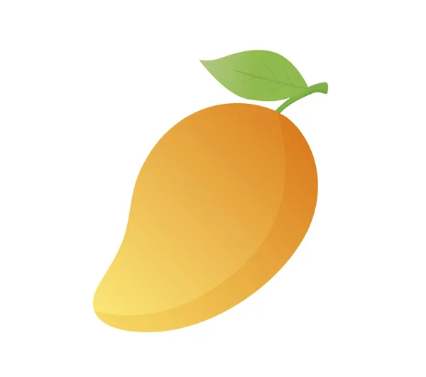 Çizimi Mango Vektör Çizimi Sarı Arkaplanda Izole — Stok Vektör