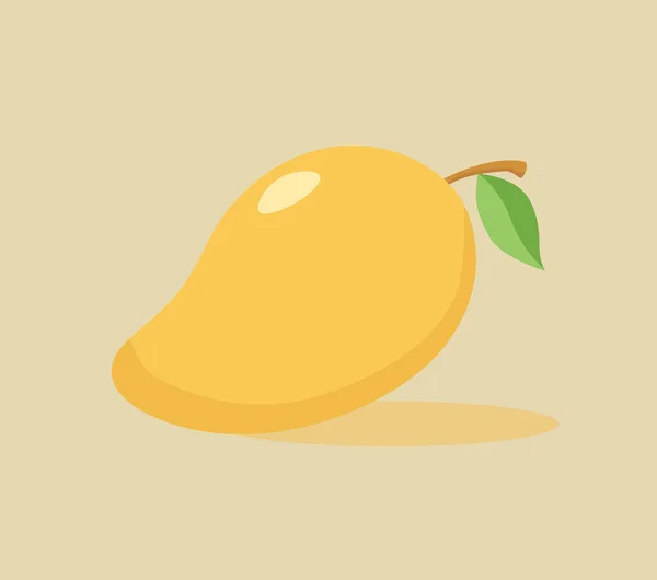 Handgetekende Mango Vector Illustratie Geïsoleerd Gele Achtergrond — Stockvector