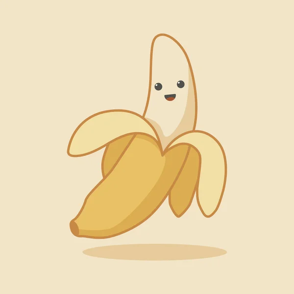 Niedliche Banane Cartoon Symbol Vektor Illustration — Stockvektor