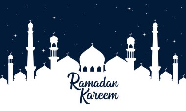 Ramadan background. simple elegant with mosque and dark background. Islamic background. Ramadan Kareem greeting card, advertising, discount, poster.