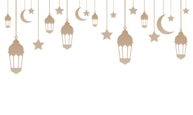 Ramadan kareem design. Ramadan vector illustration with mosque and lantern. Islamic background for holy month ramadan celebration