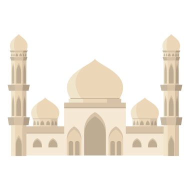 Modern flat illustration islamic mosque building. Mosque Cartoon Flat Vector Design. Perfect for children's books, diagrams, infographics, map, educational materials, and social media posts