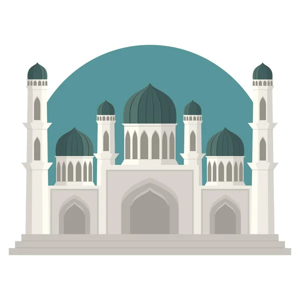 düz modern İslami cami binası illüstrasyonu. Diyagramlar, Harita, Bilgi Grafikleri, Resimler ve ramazan tebrik kartları için elverişli.