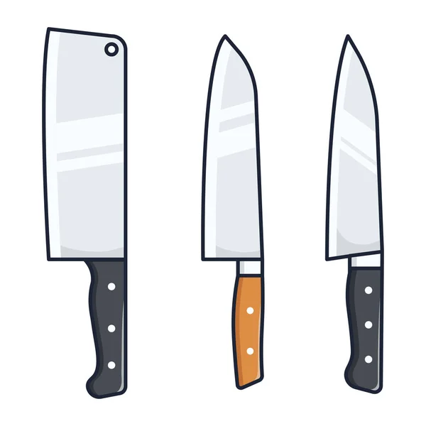Кухонный Нож Коллекционный Карикатурный Векторный Рисунок Подходит Вектора Концепции Пищевой — стоковый вектор