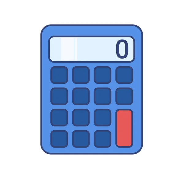 Cute Blue Calculator Cartoon Icon Vector Business Finance Object Concept — Stock Vector