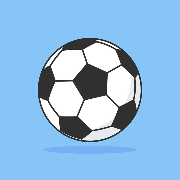 かわいいサッカーボール漫画のアイコンのベクトルイラスト スポーツアイコンのコンセプトイラスト — ストックベクタ