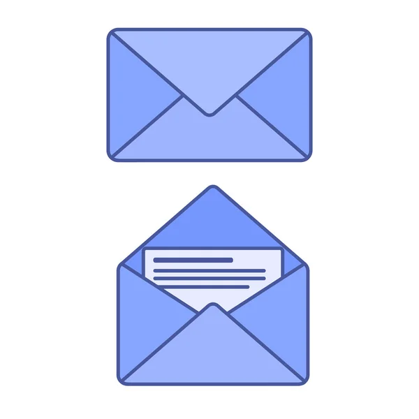 可爱信封邮件卡通图标矢量 函文或办公室文件交付概念矢量说明 — 图库矢量图片