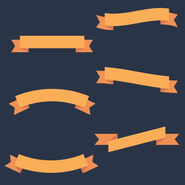Плоскі Ретро Стрічки Банери Ізольовані Фоні Колекція Вінтажних Стрічок Банерна — стоковий вектор