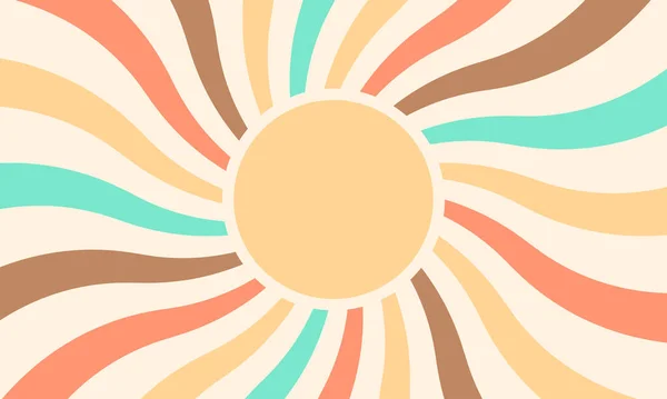 ヴィンテージ太陽レトロなバナーの背景 ヴィンテージ明るいグランジプラカード バナー ポスター 背景のためのベクトル水平イラスト — ストックベクタ