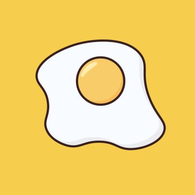 Sevimli sarı yumurta karikatürü ikon vektör çizimi. Gıda ikonu konsepti çizimi