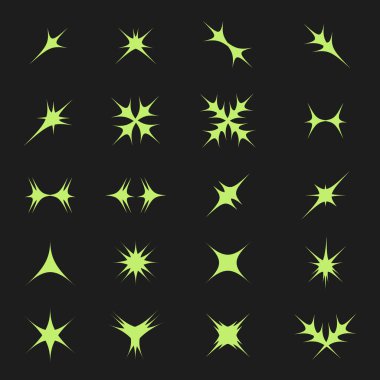 Retro fütüristik y2k element koleksiyonunu şekillendirir. 2k tarzında soyut grafik geometrik semboller ve nesneler. Logo, notlar, posterler, afişler, çıkartmalar, web, kartvizitler için hippi grafik nesneler