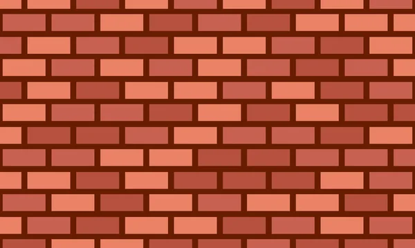 Flat Cartoon Red Brick Wall Background Texture Pattern Continuous Replicate — Stock Vector