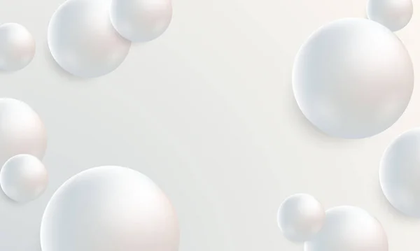 Brilhante Esfera Branca Fundo Bolas Coleção Gradiente Textura Prata Modelo — Vetor de Stock