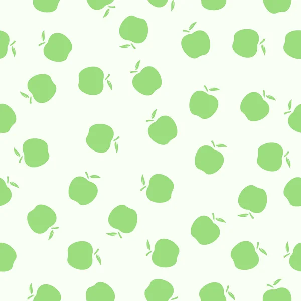 Platt Äppelfrukt Sömlöst Mönster Tropiska Frukter Sömlöst Mönster Färgglada Vektor — Stock vektor