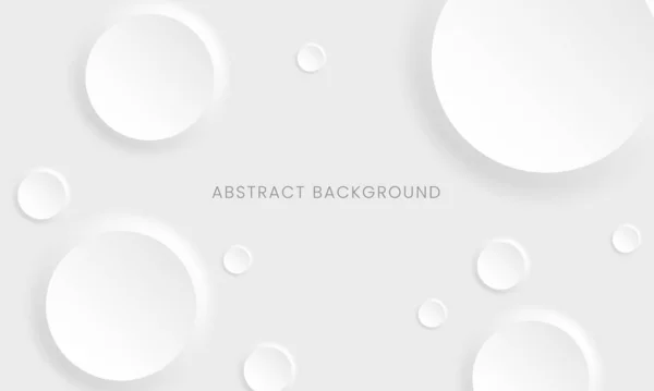 Abstract White Modern Background Neomorphism Style Minimal Circle Shapes Cover — Stock Vector